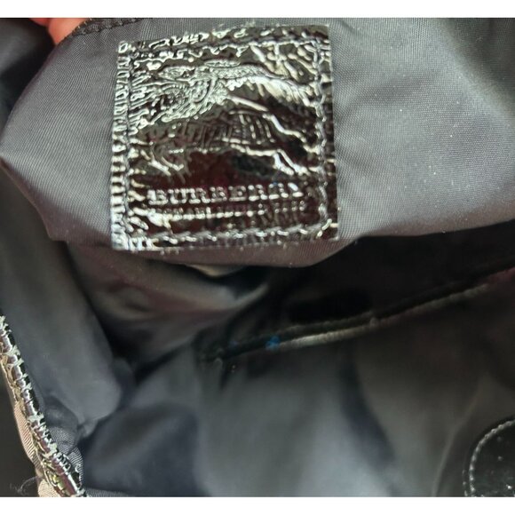 Burberry Lowry Neat Nova Check Nylon & Patent Leather Tote Bag, Black Straps & B - Picture 3 of 16